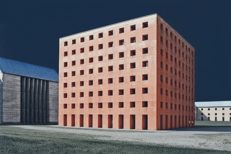 Aldo Rossi y Gianni Braghieri, Cementerio de San Cataldo Osario vista es escorzo