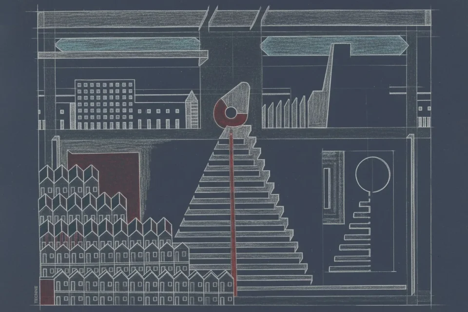 Aldo Rossi y Gianni Braghieri, Cementerio de San Cataldo composición gráfica del conjunto