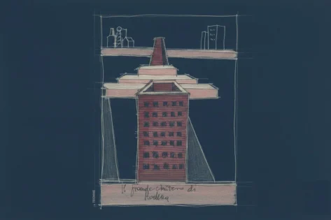 Aldo Rossi y Gianni Braghieri, Cementerio de San Cataldo dibujo