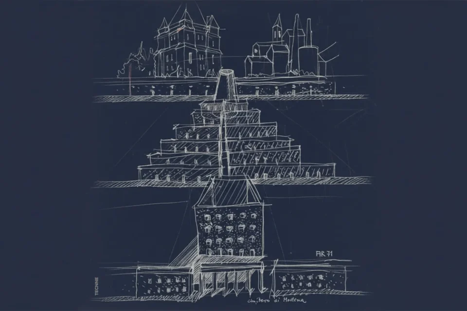 Aldo Rossi y Gianni Braghieri, Cementerio de San Cataldo esquema