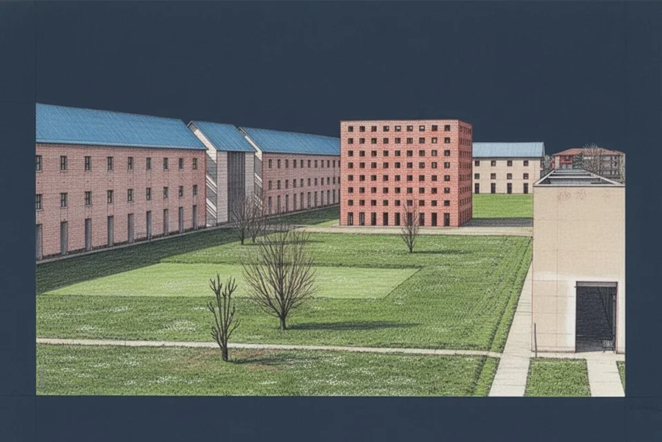 Aldo Rossi y Gianni Braghieri, Cementerio de San Cataldo vista de conjunto