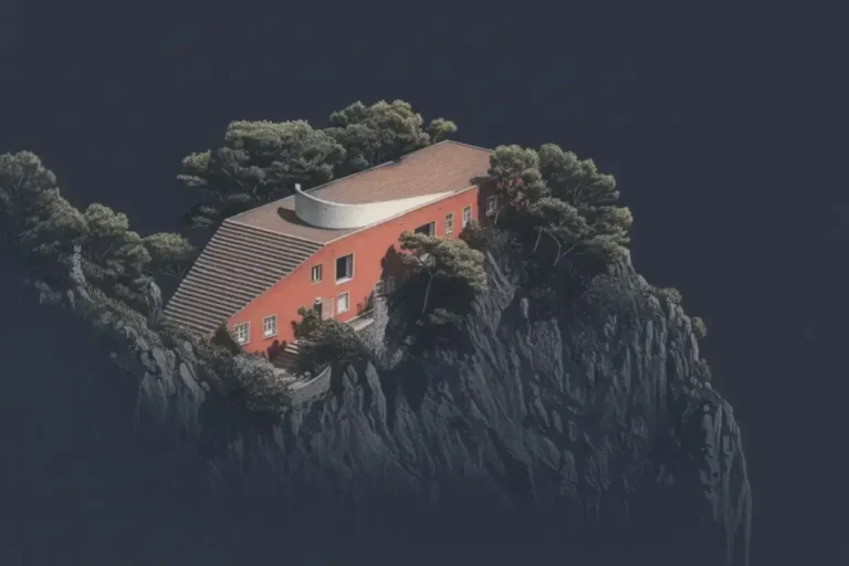 Casa Malaparte visa desde el camino de llegada
