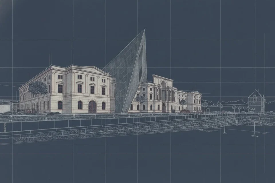 Daniel Libeskind, Museo de Historia Militar de Dresde la vista desde el parque