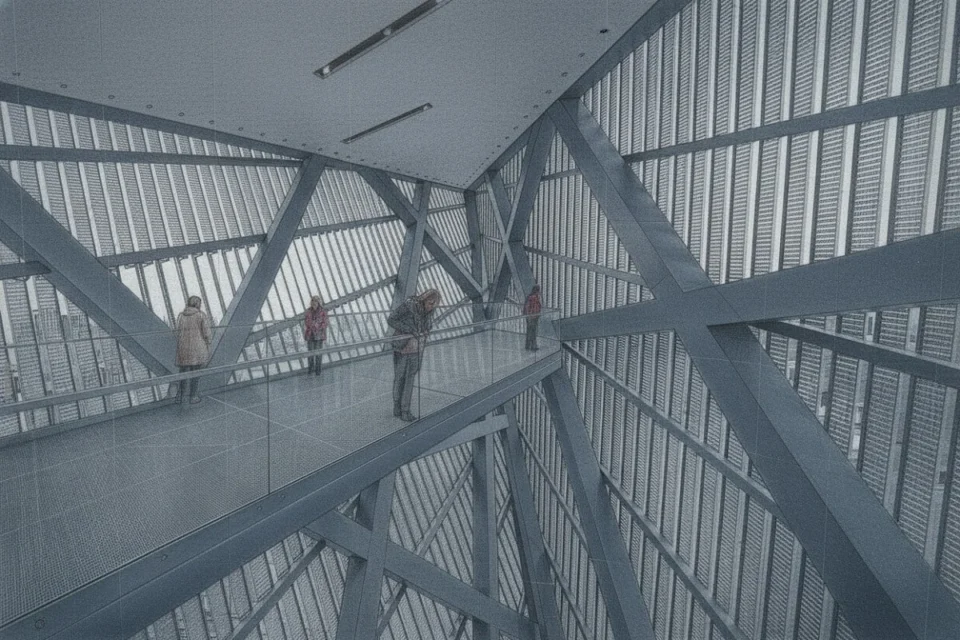 Daniel Libeskind, Museo de Historia Militar de Dresde vista pasarela mirador interior