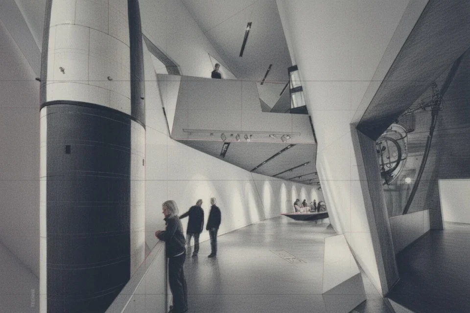 Daniel Libeskind, Museo de Historia Militar de Dresde vista sala expositiva