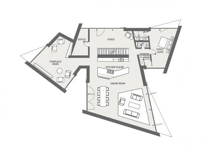 Daniel Libeskind, Villa Libeskind, plano planta baja
