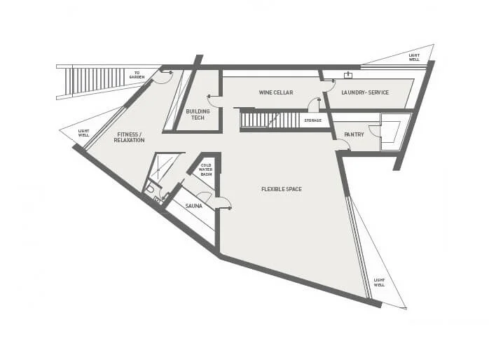 Daniel Libeskind, Villa Libeskind, plano subsuelo