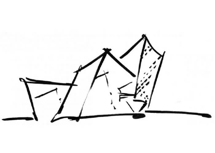 Daniel Libeskind, Villa Libeskind, plano volumetria esquematica