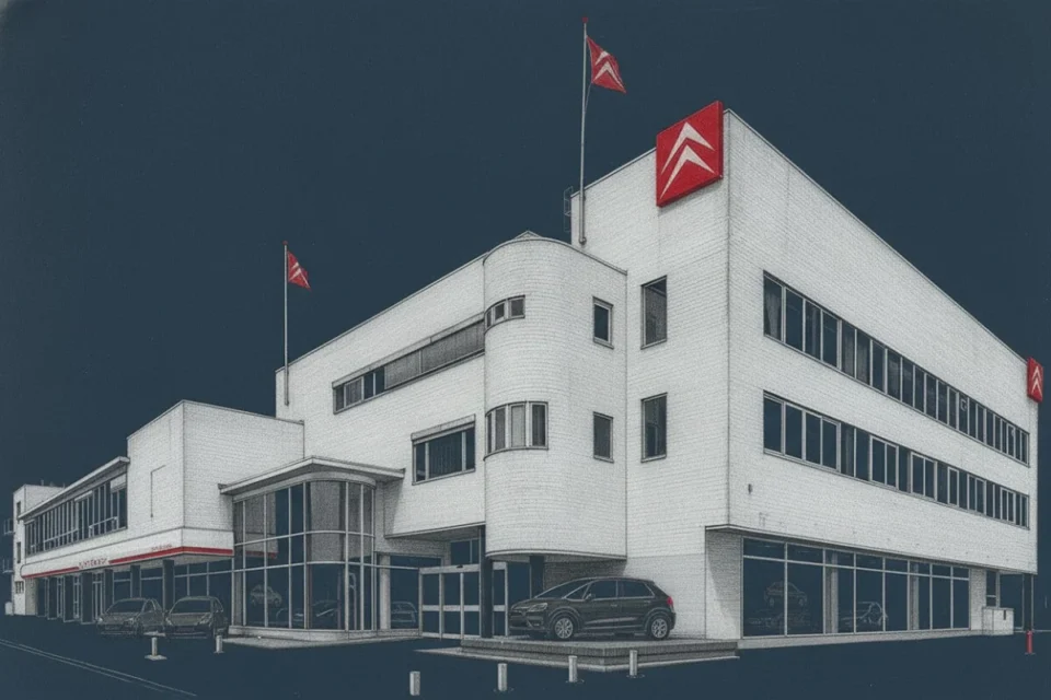 Garage Citroën de Jan Wils, vista desde la esquina
