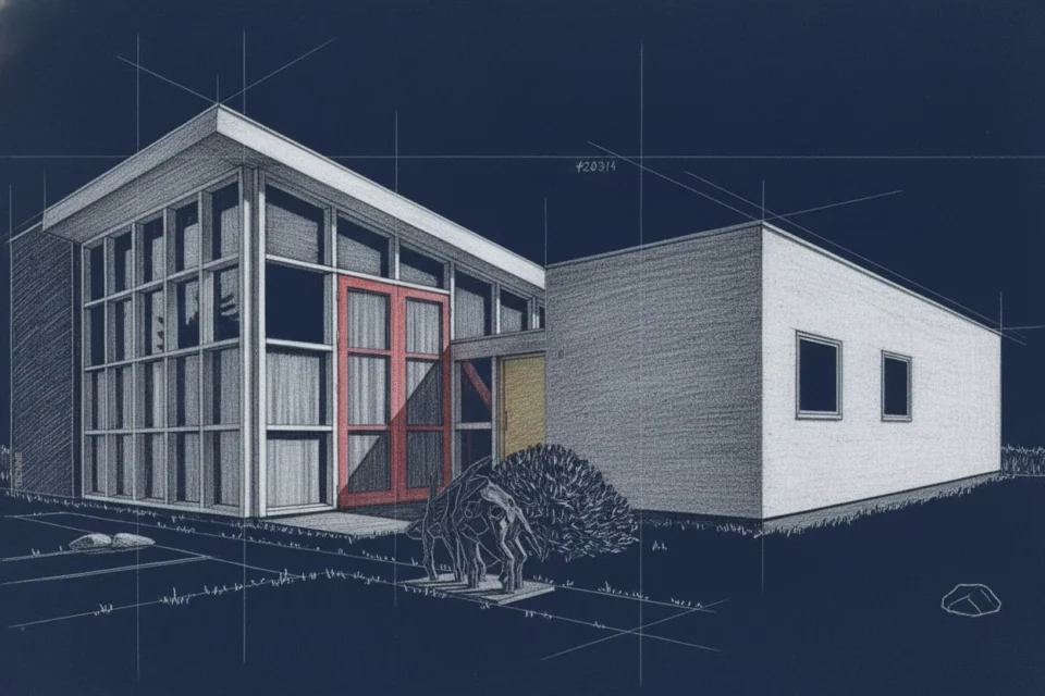 Gerrit Rietveld, Casa Slegers vista en escorzo