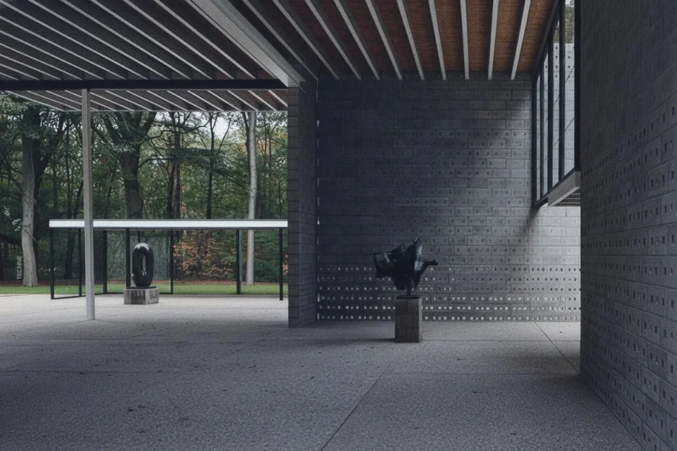 Gerrit Rietveld Pabellón Sonsbeek vista interior