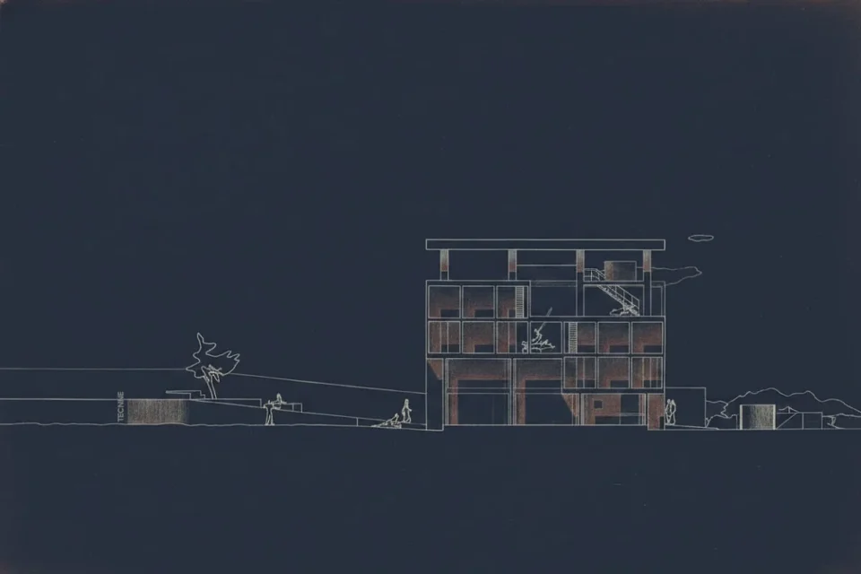 Le Corbusier Villa Chimanbhai elevacion