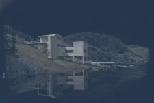 Le Corbusier Villa Harris, vista desde el lago