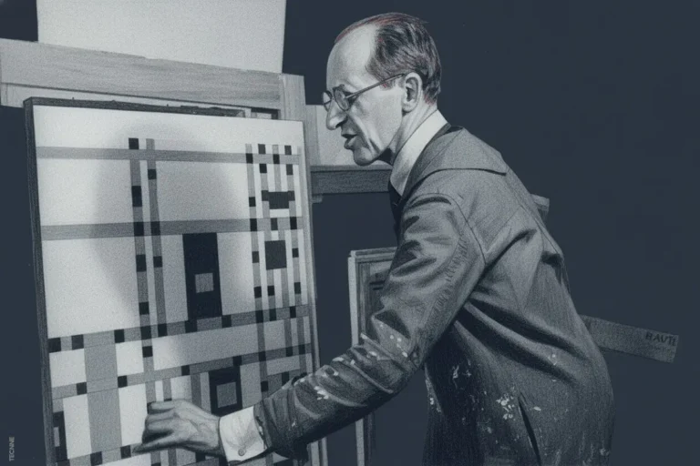 Piet Mondrian en su estudio parisino