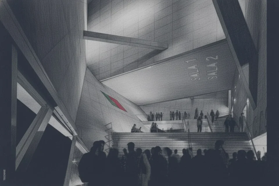 Rem Koolhaas OMA, Casa da Musica Oporto interior escaleras