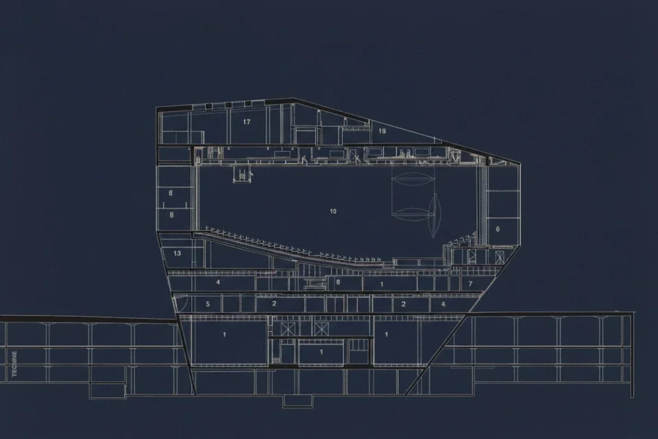 Rem Koolhaas OMA, Casa da Musica Oporto sección