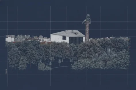 Rem Koolhaas OMA, Casa da Musica Oporto vista desde la ciudad