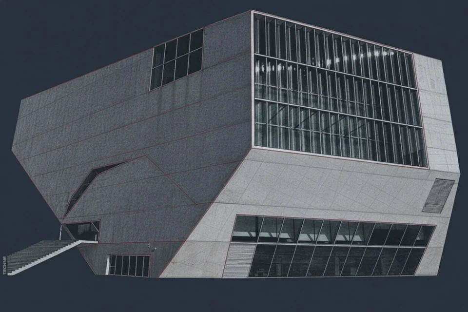 Rem Koolhaas OMA, Casa da Musica Oporto. vista frontal lateral