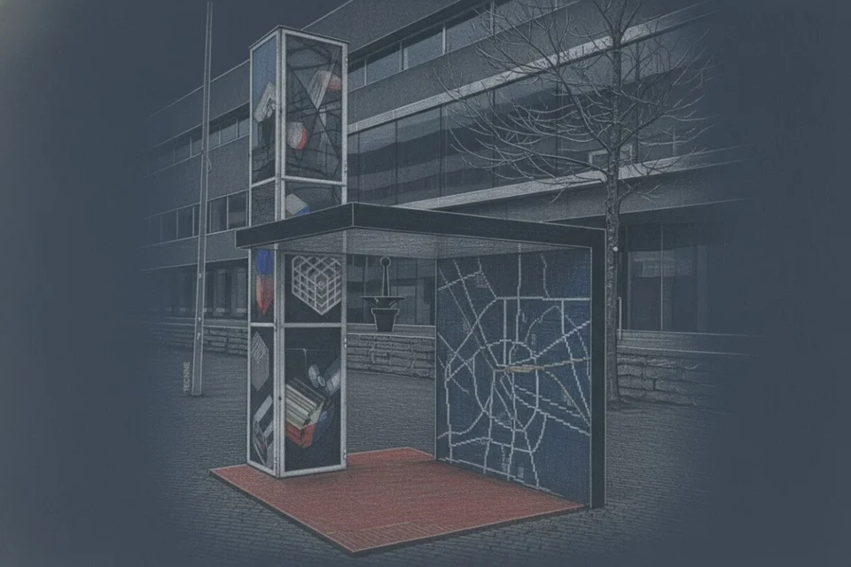 Rietveld en Eindhoven, parada de autobus vista lateral