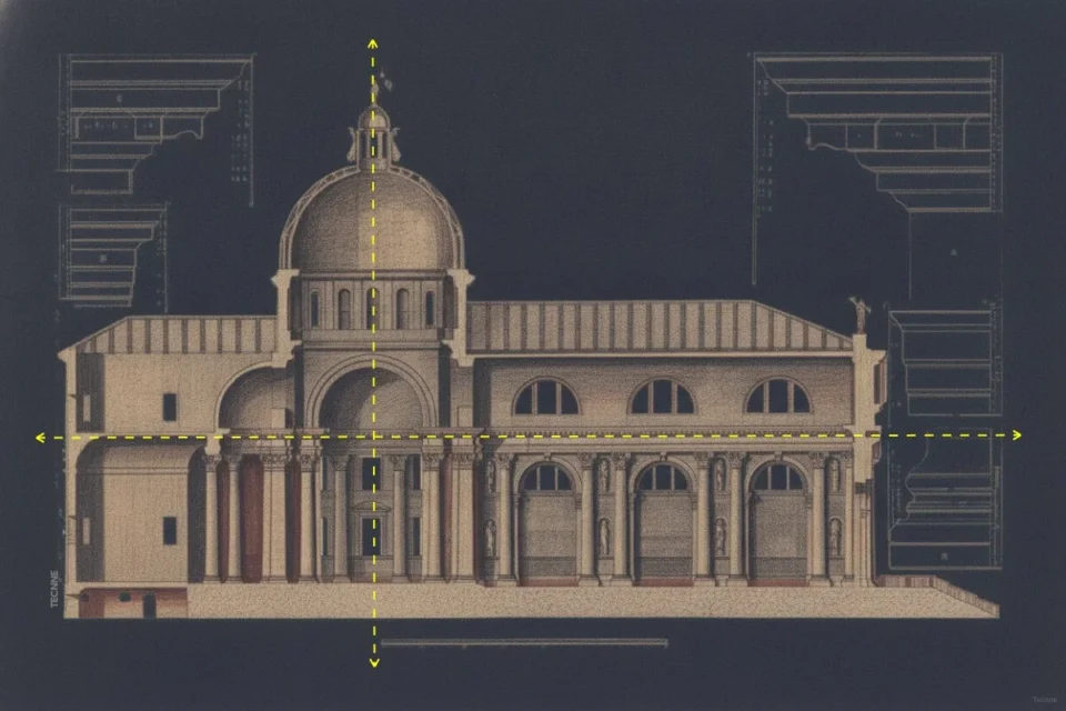Andrea Palladio, Il Redentore seccion ejes