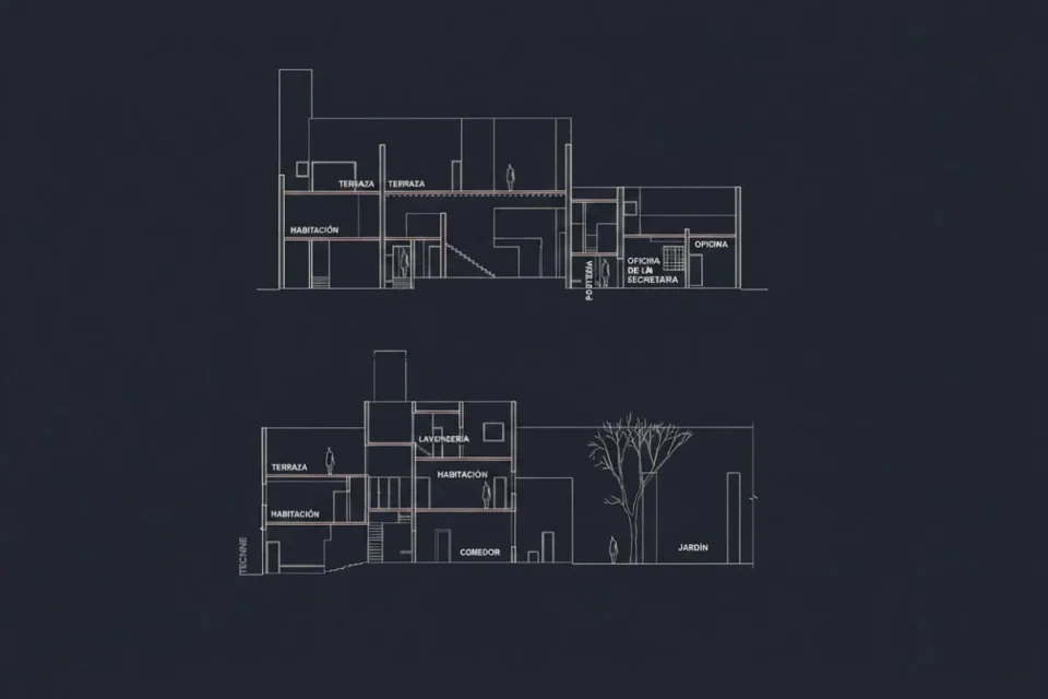 Casa Estudio Luis Barragan, secciones