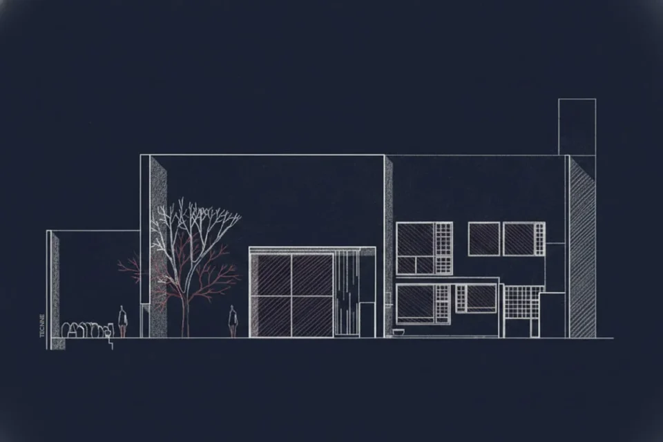 Casa Estudio Luis Barragan, vista elevacion interior