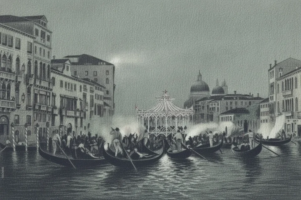 Galleggiante en el Gran Canal de Venecia