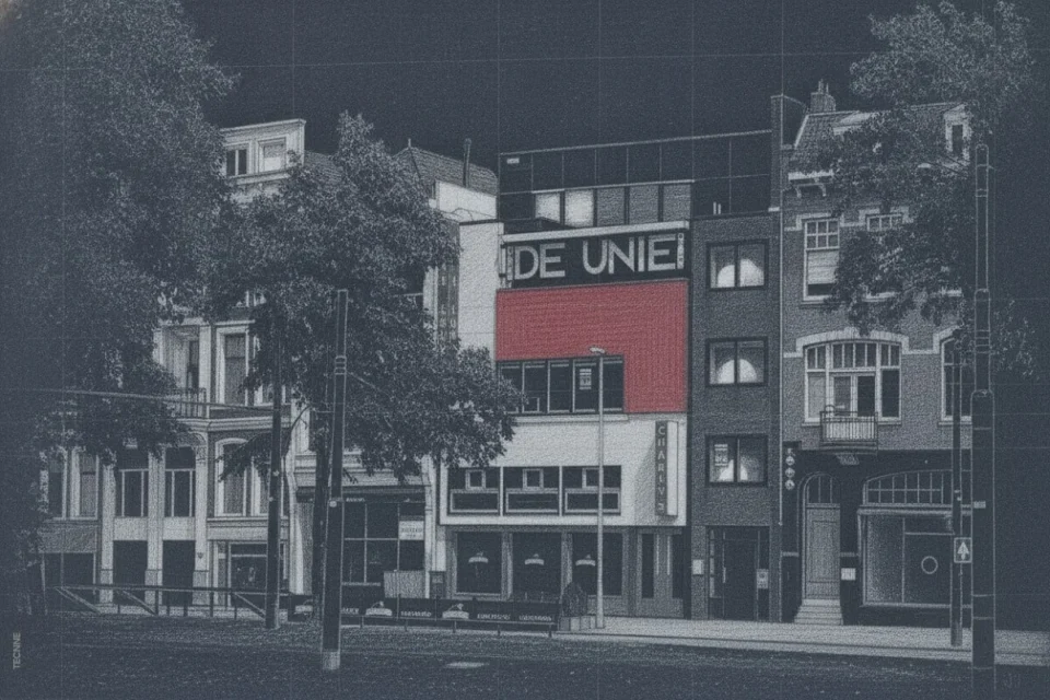 Johannes Oud, Cafe De Unie, vista de fachada desde la calle