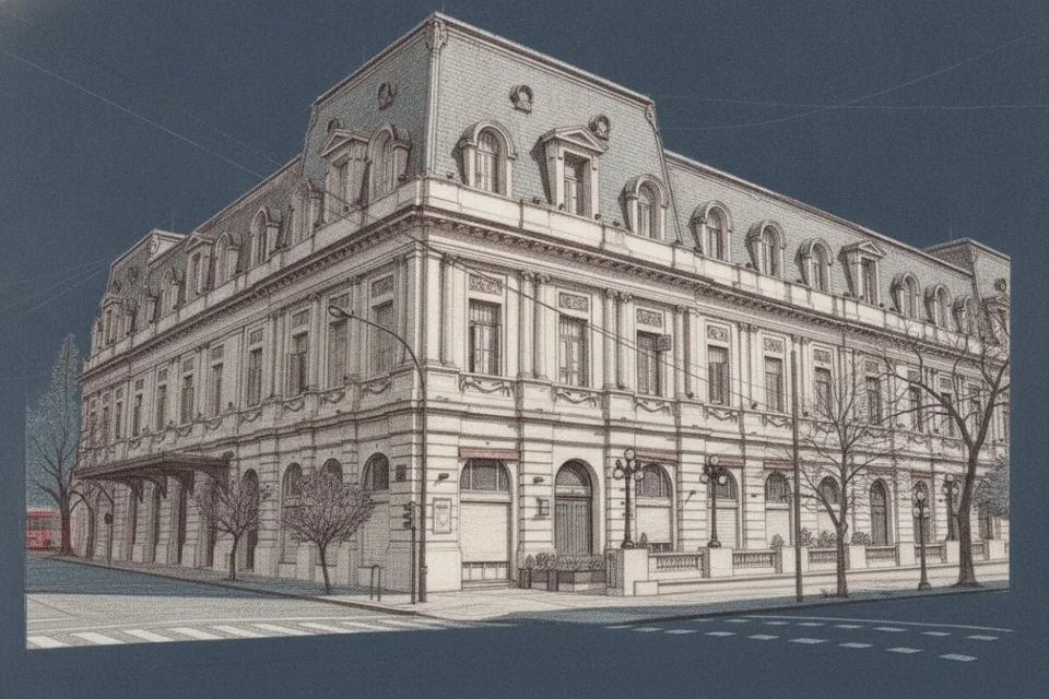 La Plata, Pasaje Dardo Rocha, vista frente calle