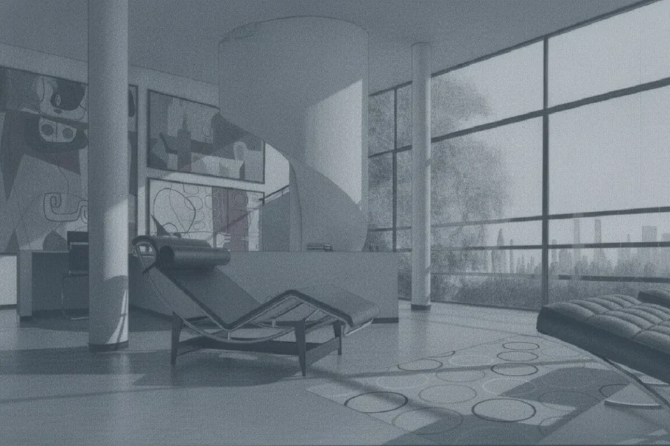 Le Corbusier, Casa Julian Martinez Interior de la sala principal