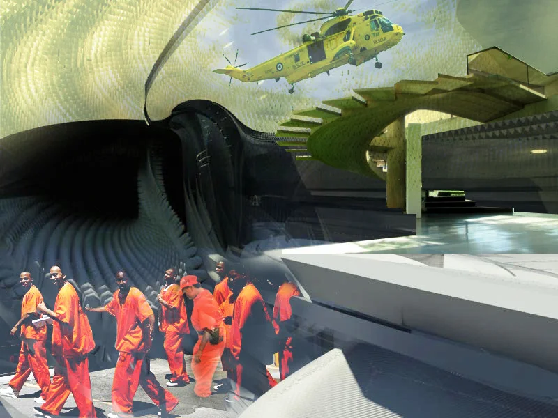 Margot Krasojevic, Hydroelectric Waterfall Prison Proposal, tecnne