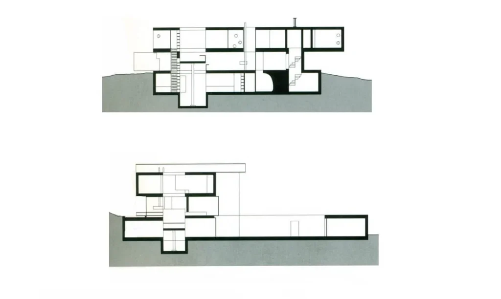 Rem Koolhaas Maison a Bordeaux, secciones