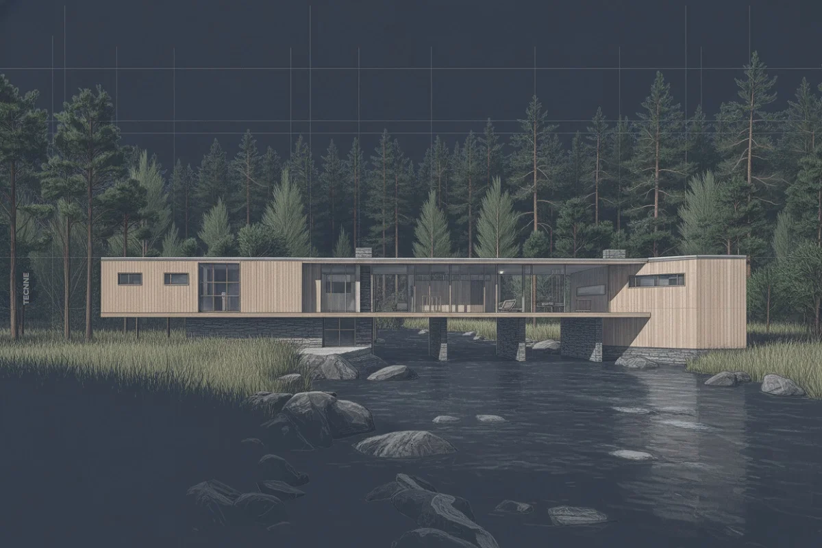 Casa Resor de Mies van der Rohe: paisaje, estructura y transición americana