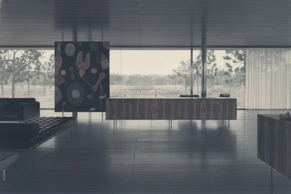 9 Mies van der Rohe, casa Resor vista desde el arroyo
