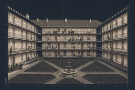 Jean Baptiste André Godin, Familisterio de Guise vista interior patio