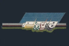 John Hejduk aerial view, Wall House, drawing related to ‘Fabrication’,