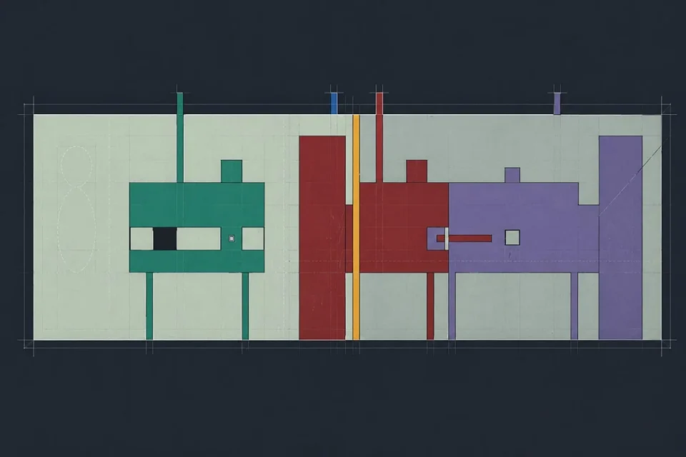John Hejduk, elevation for north, south, esat, west house,1976