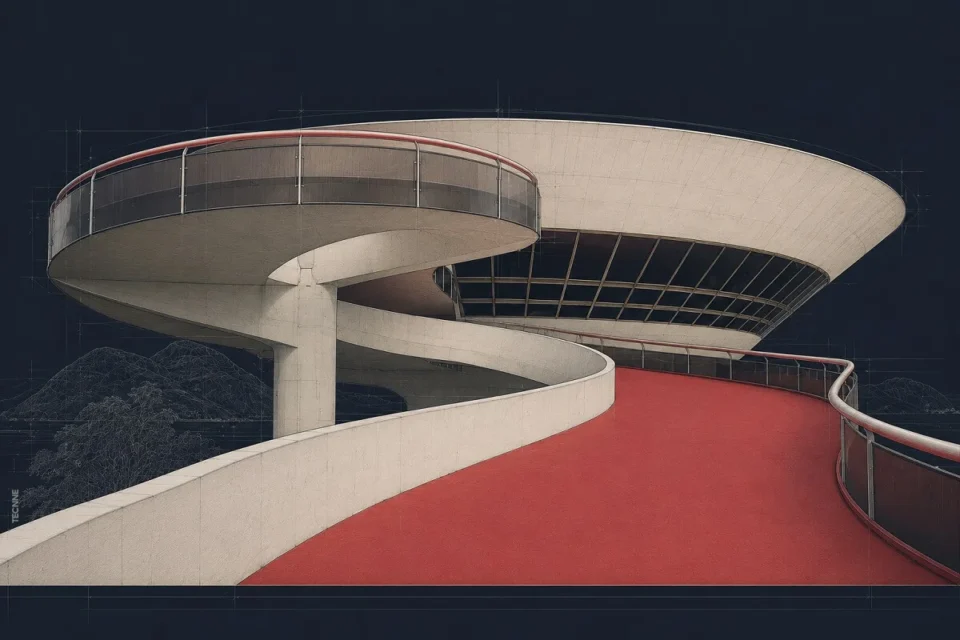 Oscar Niemeyer Museo de Arte Contemporaneo Niteroi acceso