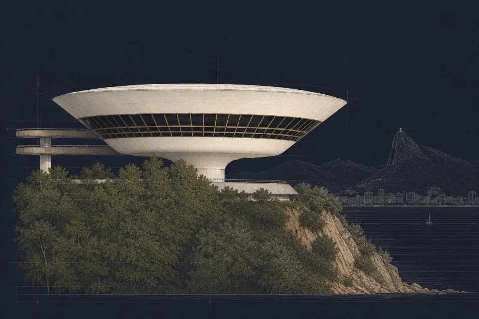Oscar Niemeyer Museo de Arte Contemporaneo Niteroi vista