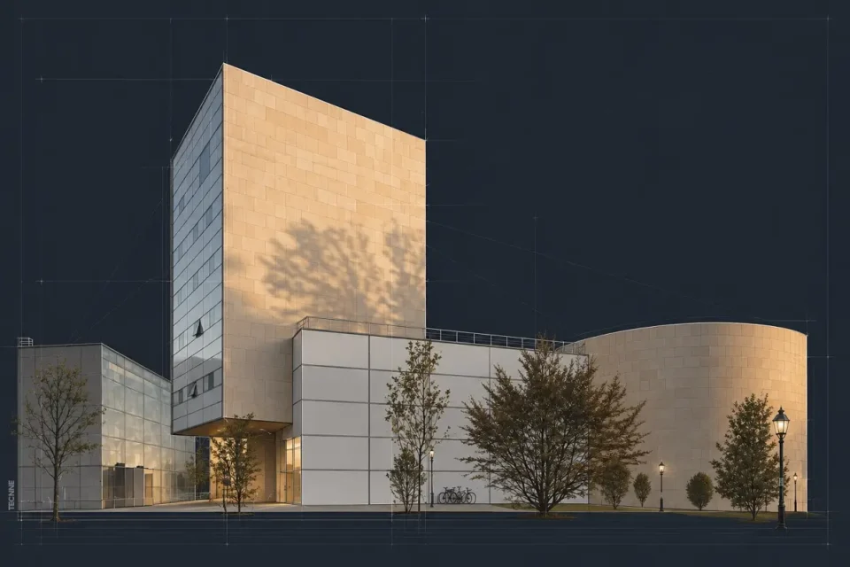 Steven Holl, Lewis Arts Complex, Princeton University, vista exterior
