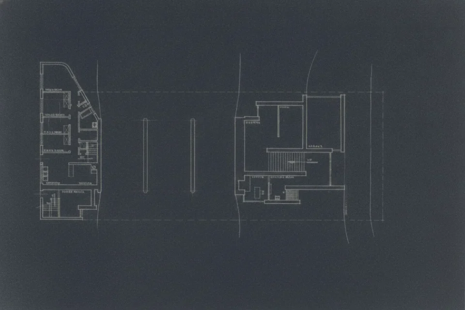 D Mies van der Rohe, casa Resor plano planta baja
