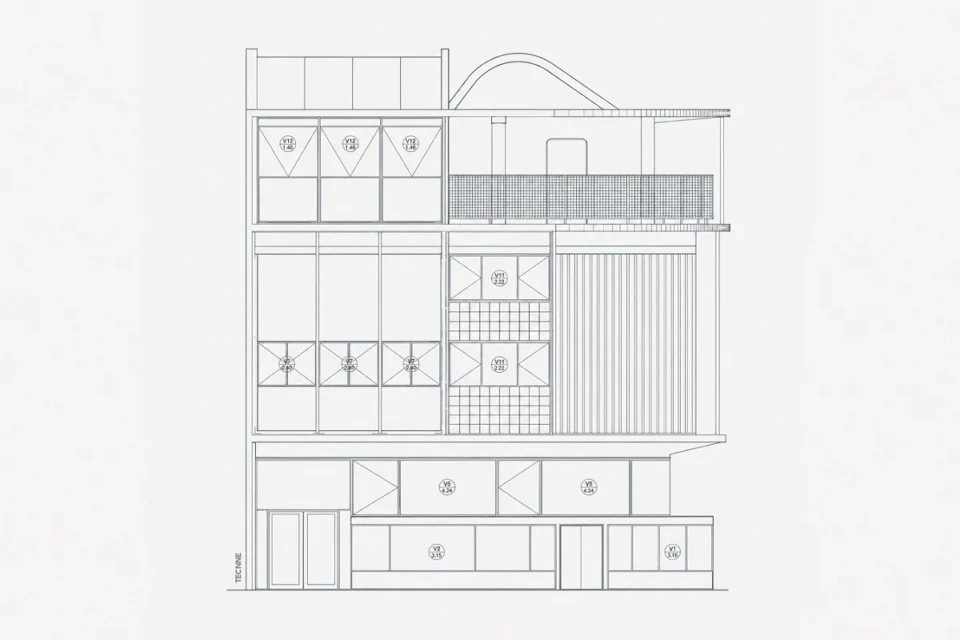 Antonio Bonet, Ricardo Vera Barros, Abel López Chas. Casa de Estudios para Artistas, 7 vista lateral