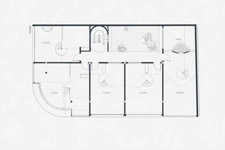 Antonio Bonet, Ricardo Vera Barros, Abel López Chas. Casa de Estudios para Artistas, Buenos Aires 1939 3 primer piso estudios