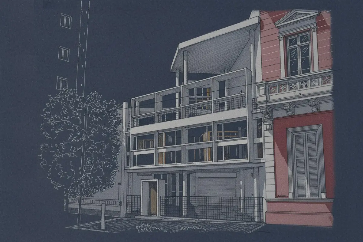 Casa Curutchet, implantacion entre medianeras