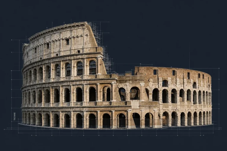 Coliseo Romano, Anfiteatro Flavio, tecnne