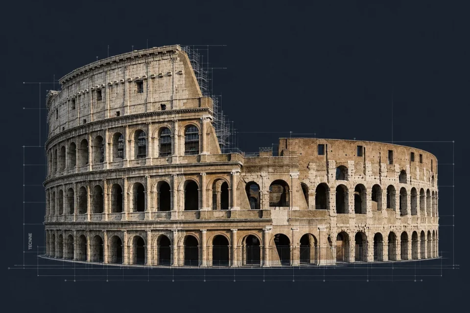 Coliseo Romano, Anfiteatro Flavio, tecnne