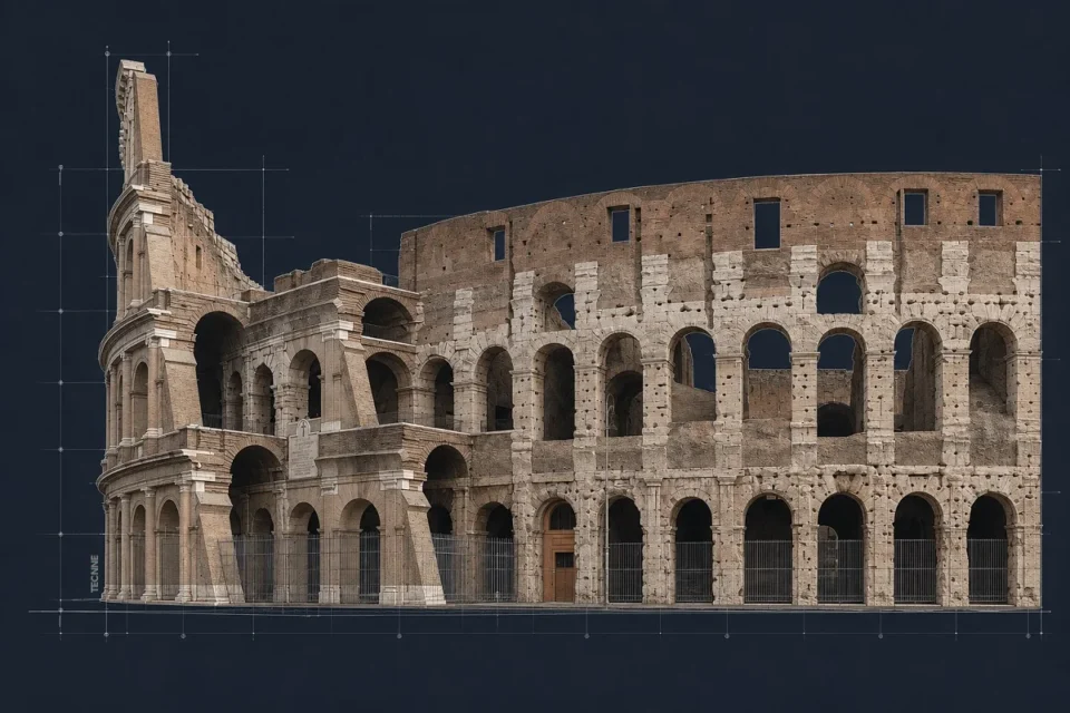 Coliseo Romano, Anfiteatro Flavio, tecnne