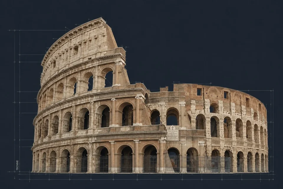 Coliseo Romano, Anfiteatro Flavio, tecnne