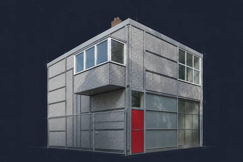 Gerrit Rietveld, Casa del Chofer, vista en esquina