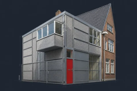 Gerrit Rietveld, Casa del Chofer, vista principal